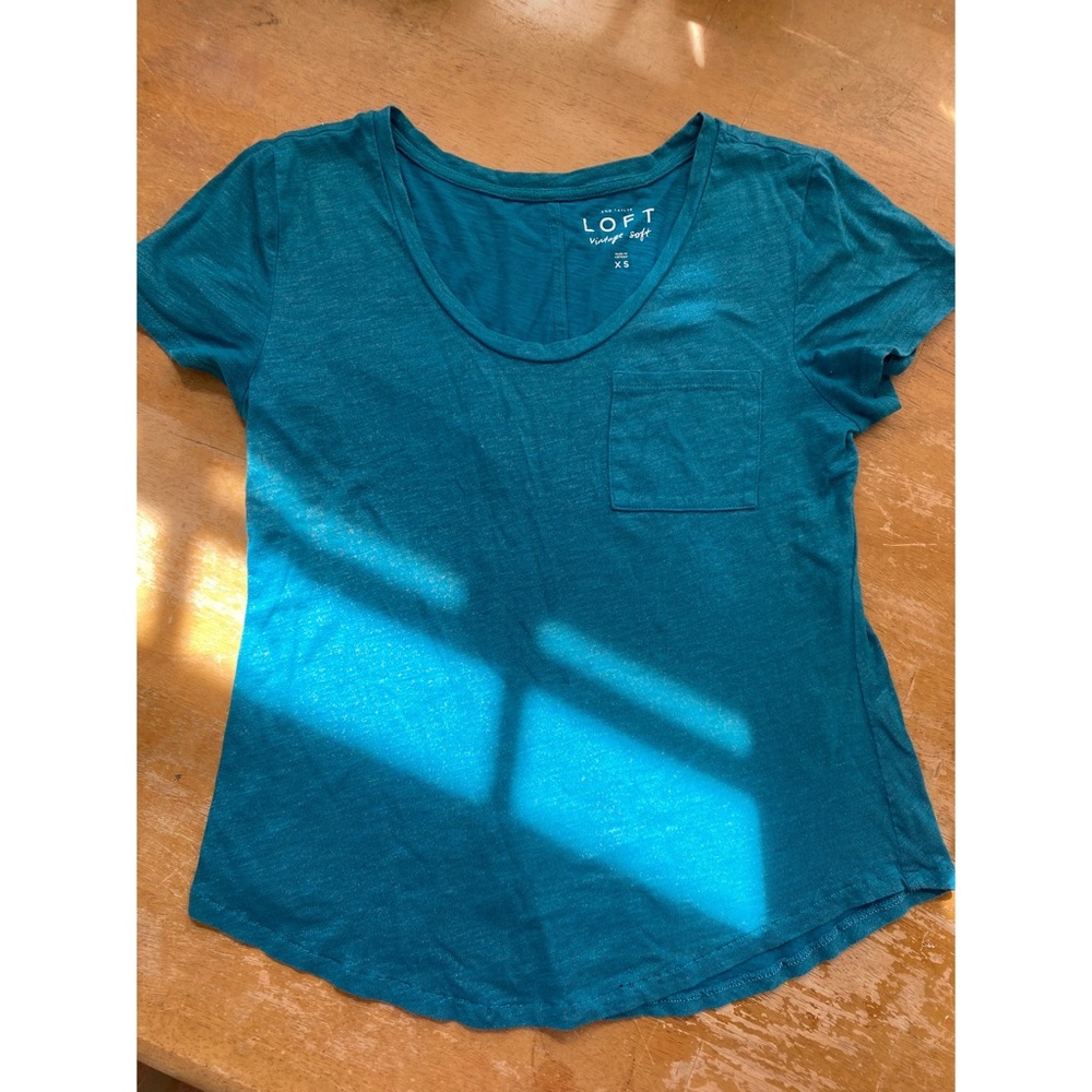 Loft sparkle teal soft vintage soft tee XS